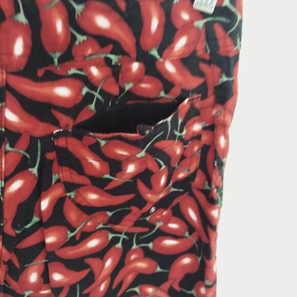 Womens Shorts Swim Board Short size 7 Chili Pepper Print Cotton Pocket - Picture 8 of 12